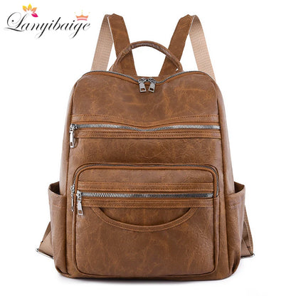 Genuine Leather Women Classic Backpack 2024 Sheepskin Backpack Luxury Travel Backpack Fashion School Bag Girls Mochilas Feminina