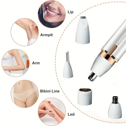 4-in-1 Electric Hair Remover – Full Body Shaver, Facial Epilator & Bikini Trimmer