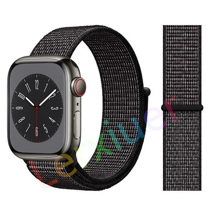 Nylon Loop Strap for Apple Watch Band 46mm 44mm 40mm 42mm 45mm 41mm 49mm 44 mm Bracelet iWatch Series Ultra 2 11 10 9 SE 7 6 5 4