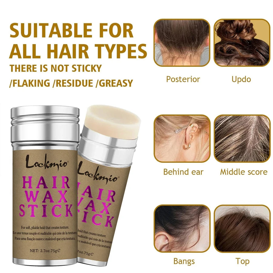 LOCKMIO Hair Wax Stick – Anti-Frizz Styling Wax for Flyaways & Wigs (Long-Lasting Hold)