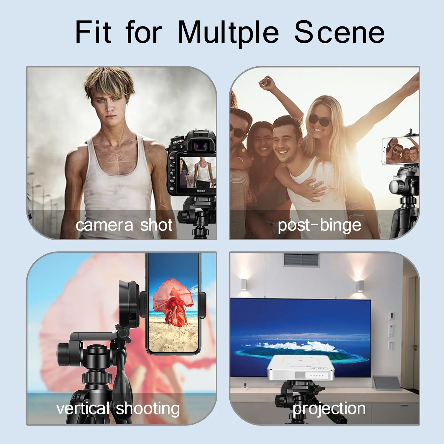 55” Aluminum Tripod Stand – 140cm Camera & Phone Tripod with Pan Head & Quick Release Plate