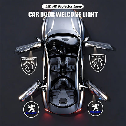 2Pcs Car Door Welcome Lights Projector Lamps Accessories For Peugeot 206 307 308 207 3008 208 407 508 2008 5008 301