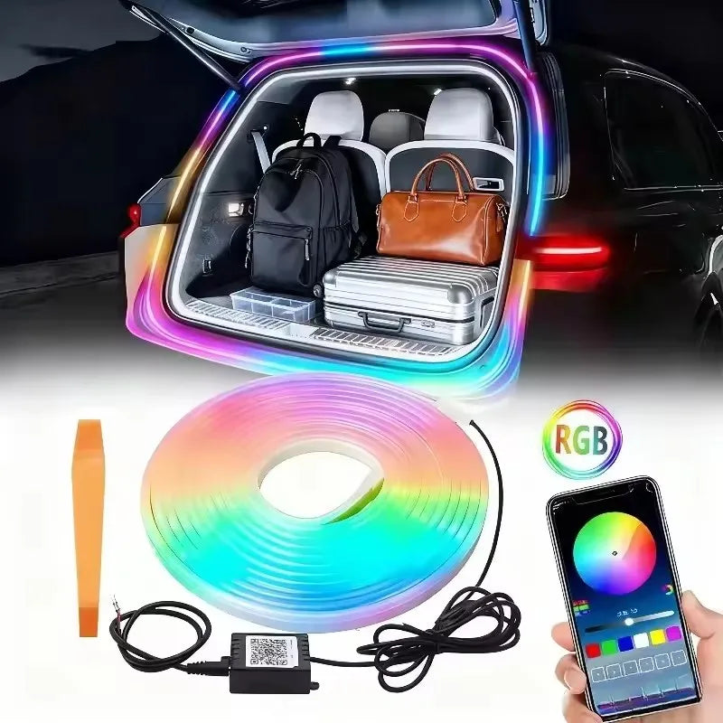 Universal RGB LED Trunk Ambient Light – APP Controlled Car Boot Decorative Lighting