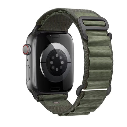 Nylon Alpine Strap for Apple Watch – Adjustable Sport Band (40–49mm, Ultra & Series Compatible)