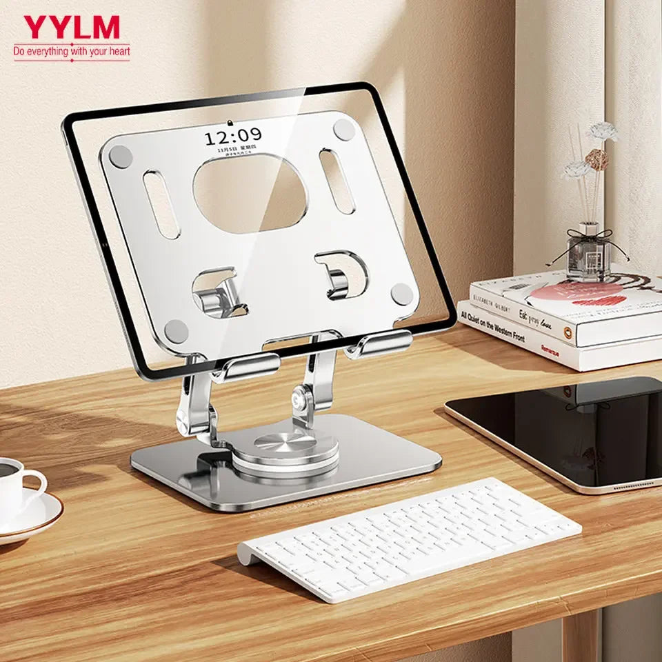 360° Rotating Tablet Stand – Adjustable Foldable Aluminum Holder for iPad & Phone