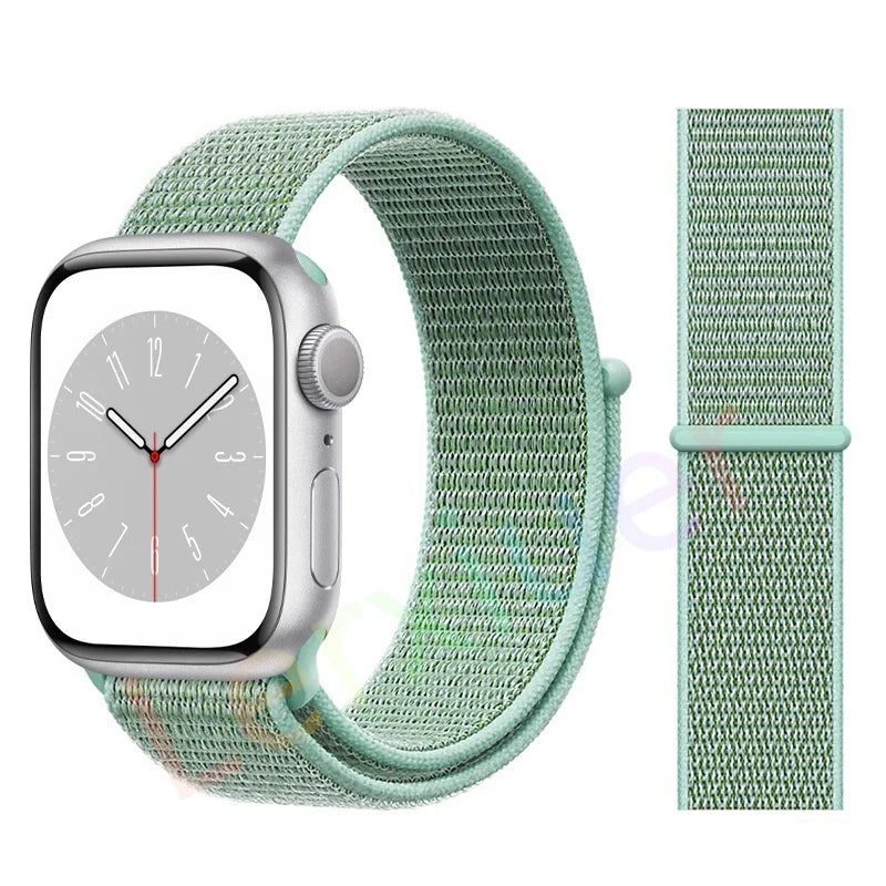 Nylon Loop Strap for Apple Watch Band 46mm 44mm 40mm 42mm 45mm 41mm 49mm 44 mm Bracelet iWatch Series Ultra 2 11 10 9 SE 7 6 5 4