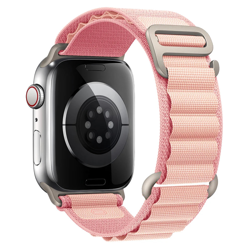 Nylon Alpine Strap for Apple Watch – Adjustable Sport Band (40–49mm, Ultra & Series Compatible)