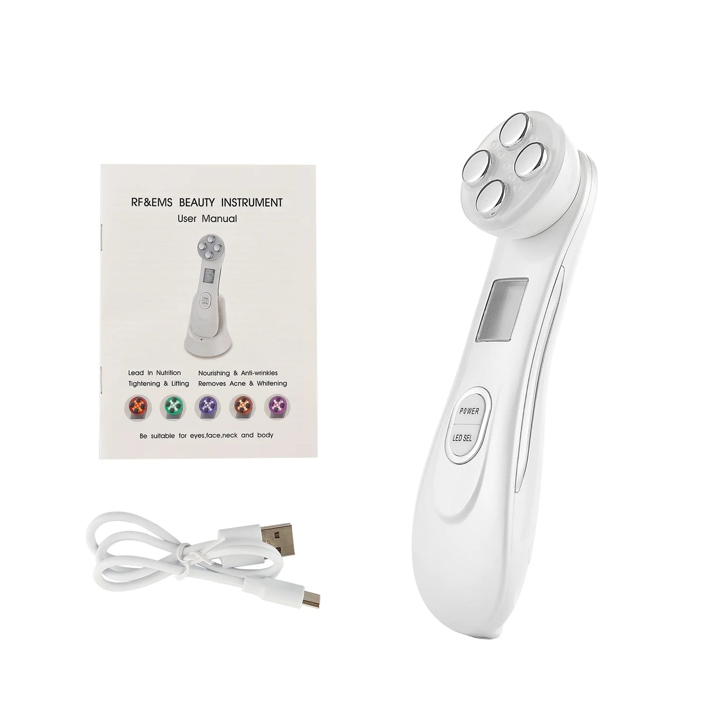 Face Lifting Machine EMS Micro-current Facial Skin Firm Massager LED Photon Rejuvenation Beauty Device
