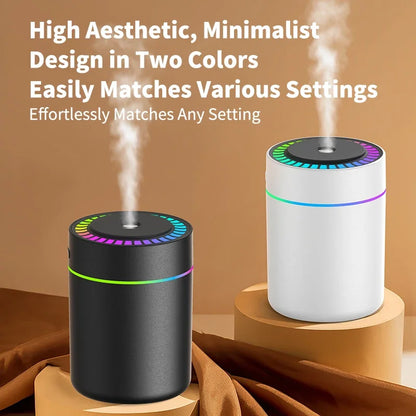 Mini USB Air Humidifier 180ml – Aroma Diffuser & Essential Oil Mist Maker with LED Light