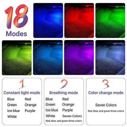 Car Interior Ambient LED Lights Kit (Footwell Lighting)