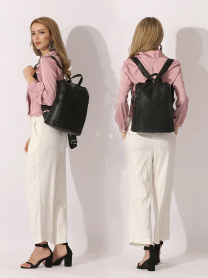 Zency Anti-Theft Genuine Leather Women’s Laptop Backpack