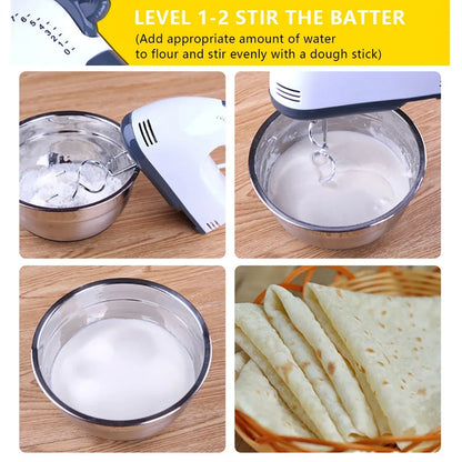 Electric Food Cake Dough Mixer DIY Set 7 Speed Control Beaters 1.7L Rotating Mixing Bowl Kitchen Multi Blender 100W EU plug