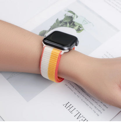 Nylon Loop Strap for Apple Watch Band 46mm 44mm 40mm 42mm 45mm 41mm 49mm 44 mm Bracelet iWatch Series Ultra 2 11 10 9 SE 7 6 5 4