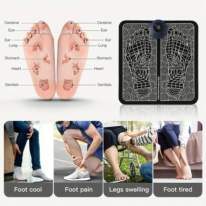 Electric USB Foot Massage Mat – Acupressure Massager with 8 Modes & 19 Intensity Levels