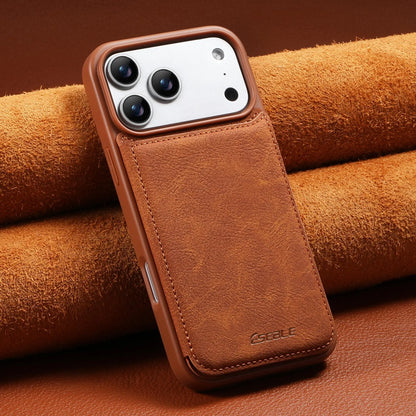 Luxury Leather Wallet Phone Case With Card Slots Stand For iPhone 17 16 15 14 13 Pro Max 16e Brown Shockproof Bumper Cover