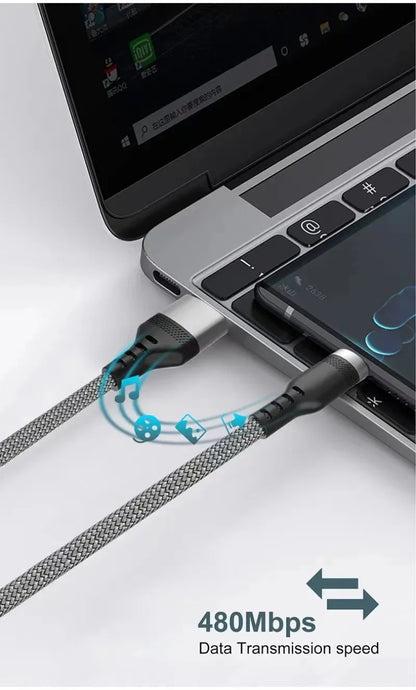 USB-C Fast Charging Cable 5A – Super Fast Charge for iPhone 15/16/17, Samsung, Huawei & More
