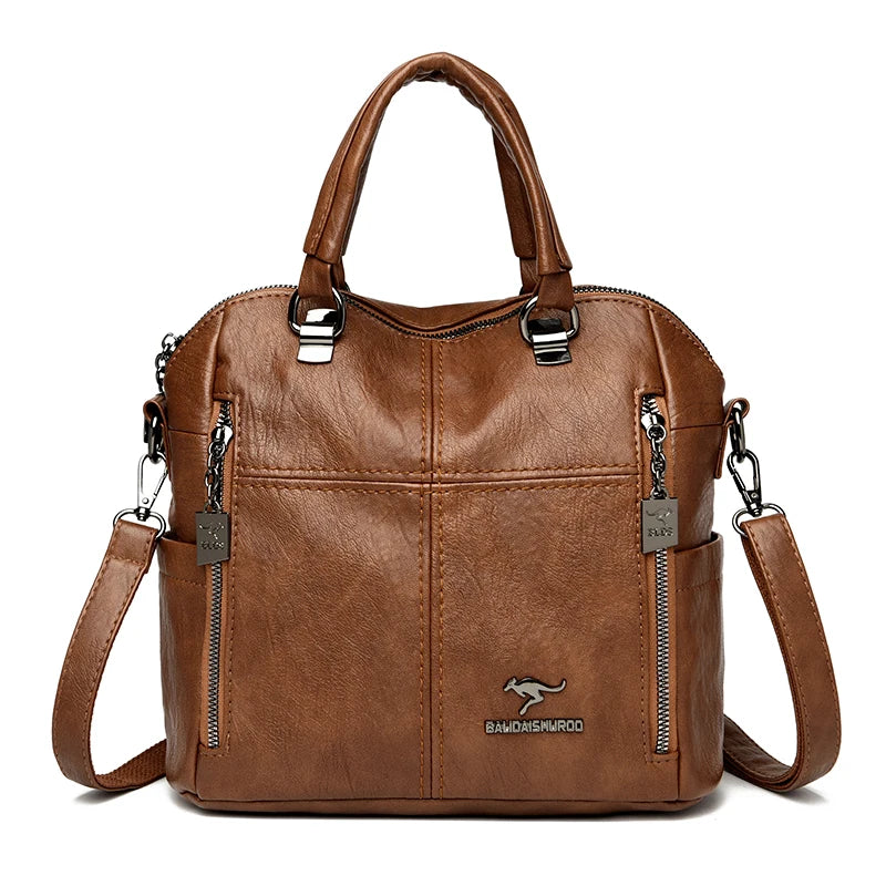 Hot Sale High Quality Leather Backpack Women Shoulder Bags Multifunction Travel Backpack School Bags for Girls Bagpack Mochila