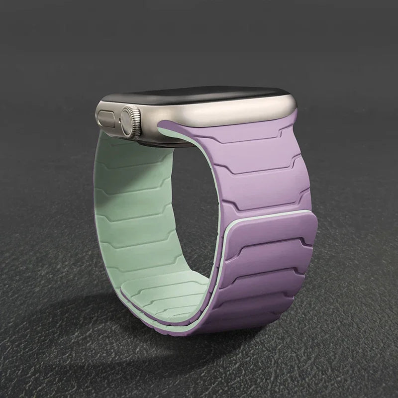 Magnetic Silicone Strap for Apple Watch – Adjustable Band (38–49mm, Ultra & Series Compatible)
