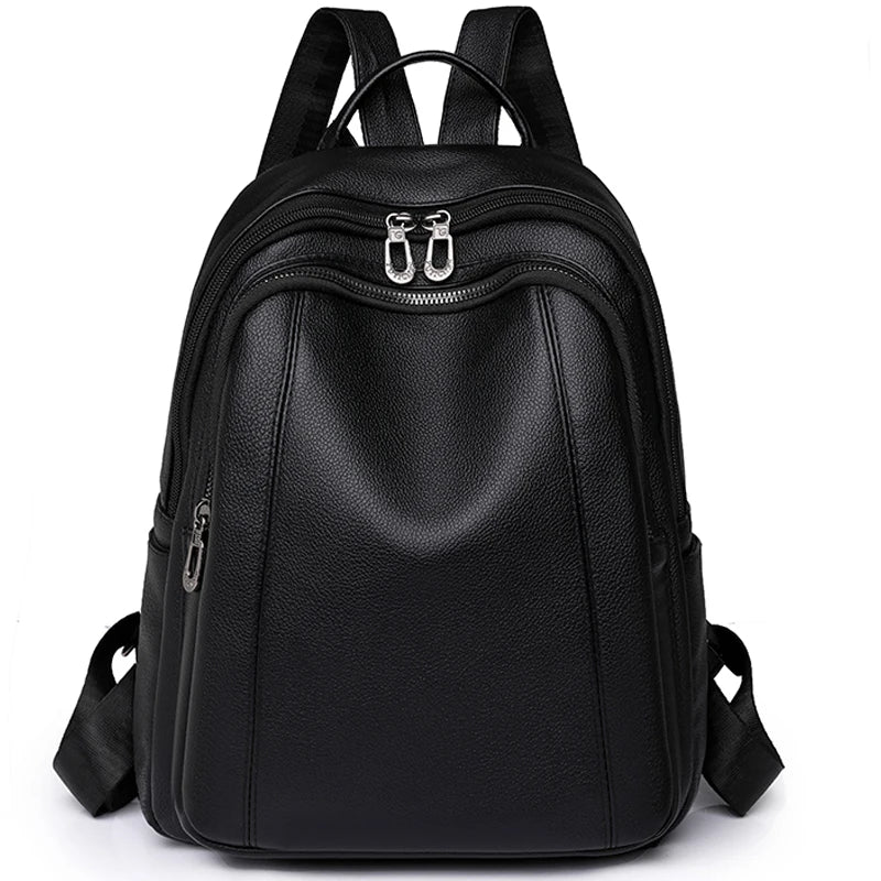 High Quality Vintage Leather Women’s Backpack – Large Capacity School & Travel Bag