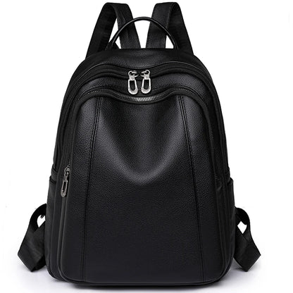 High Quality Vintage Leather Women’s Backpack – Large Capacity School & Travel Bag