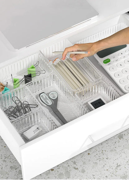 Unlimited Desk Drawer Organizers Set Plastic Bathroom Storage Makeup Organizer Clear Transparent Storage Box Bins Kitchen Gadget