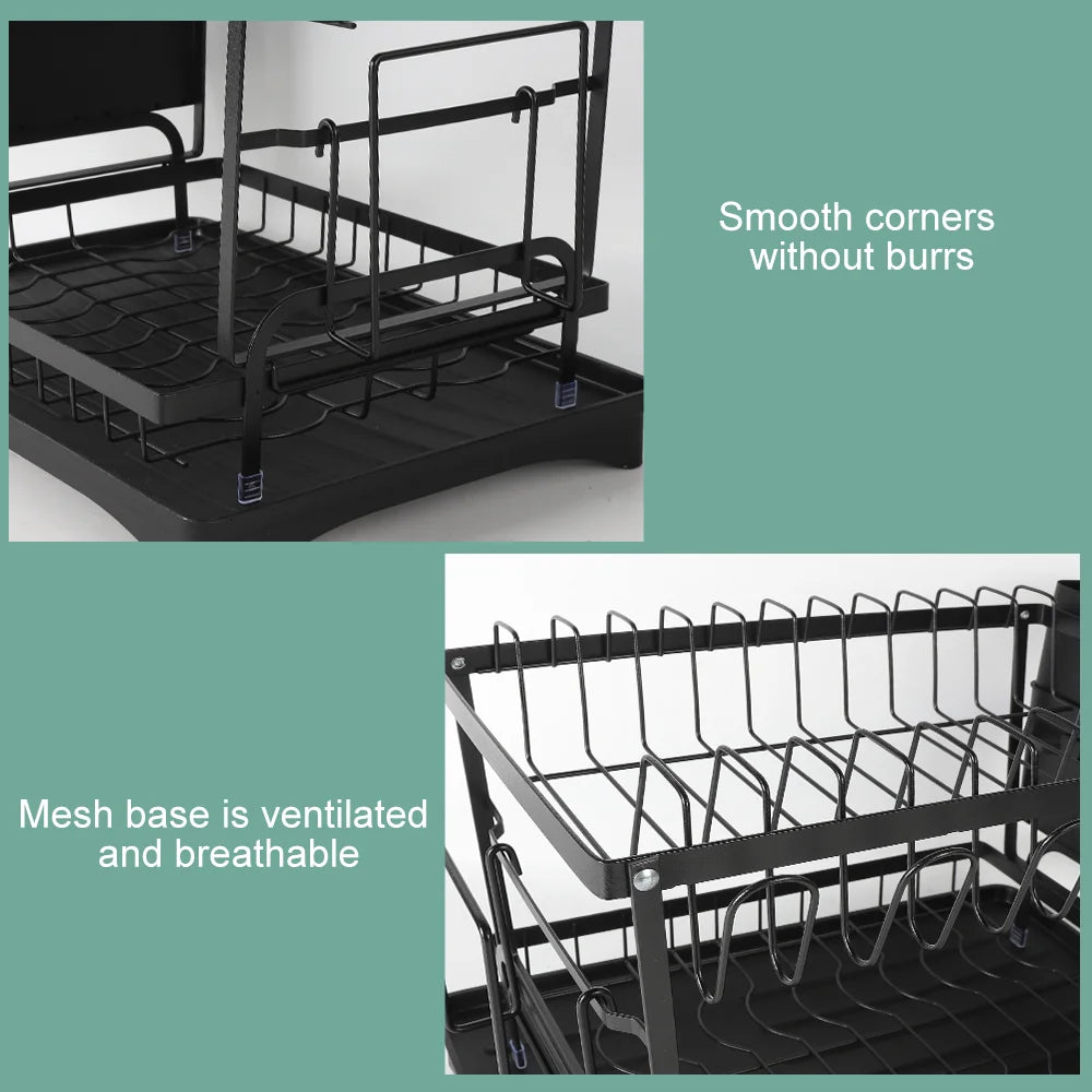 Kitchen bowl rack drain rack Double-layer Tableware Drain Rack Chopsticks Water Cup Cutting Board Kitchen Storage Rack