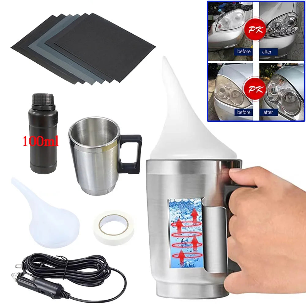 Car Headlight Polishing Kit 100ML – Headlamp Restoration & Cleaning Liquid Polymer Tool