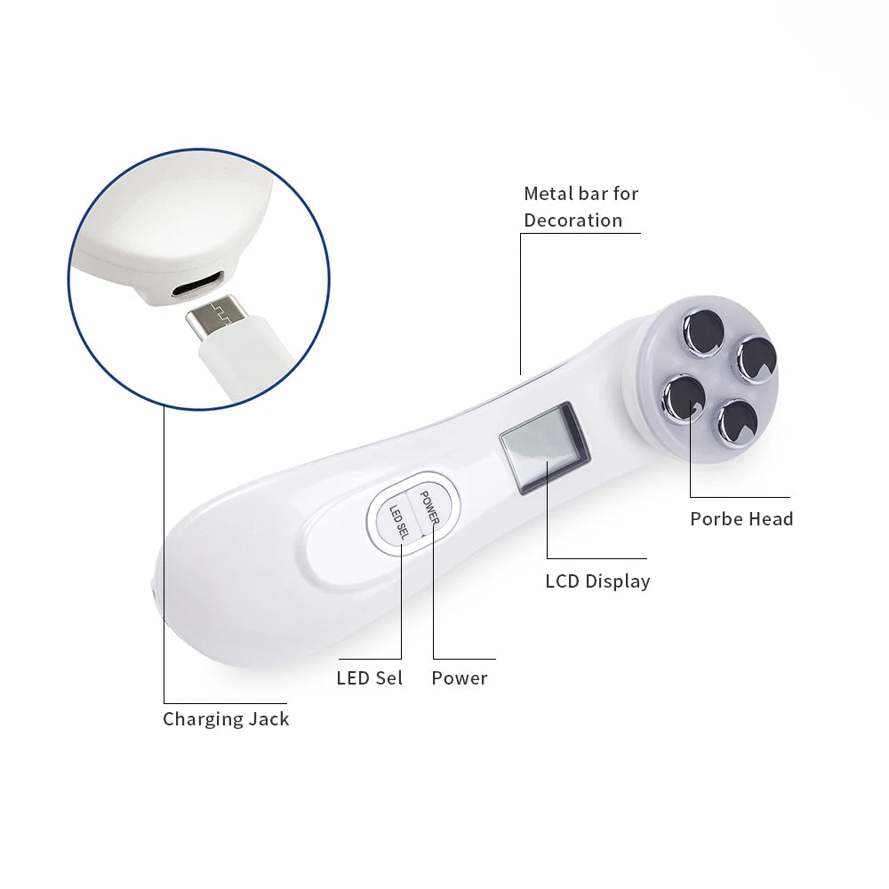 Face Lifting Machine EMS Micro-current Facial Skin Firm Massager LED Photon Rejuvenation Beauty Device