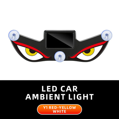 Cool DEMON EYE Ambient Light Solar Powered Breathing Neon Light Car Decoration Rear Windshield Atmosphere Lights Car Accessories