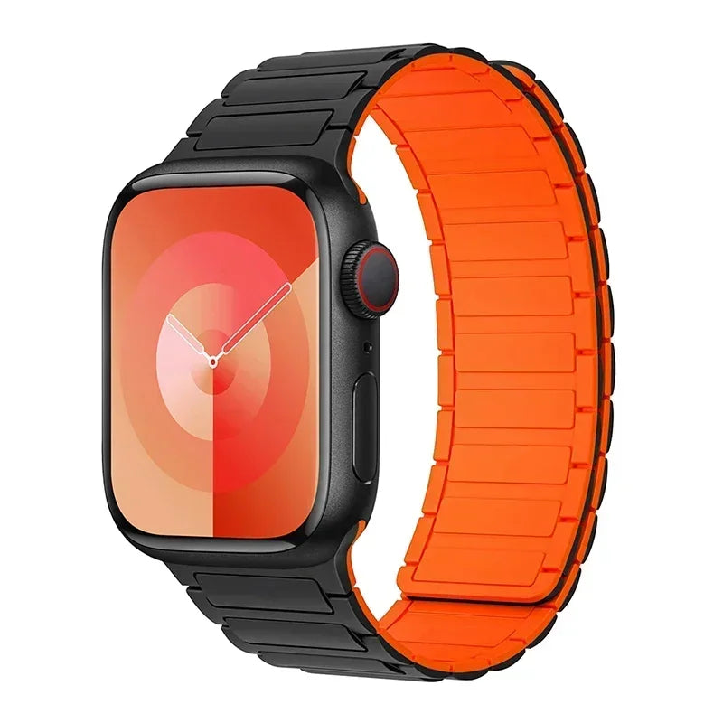 Magnetic Silicone Loop Band for Apple Watch – Adjustable Strap for Series 9/8/7/6/5/4/3/SE/Ultra