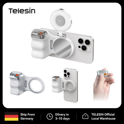 TELESIN Magnetic Phone Camera Shoot Hand Grip Universal Smart Phone Holder Shooting Aid  Remote Control Handle for Iphone Andriod