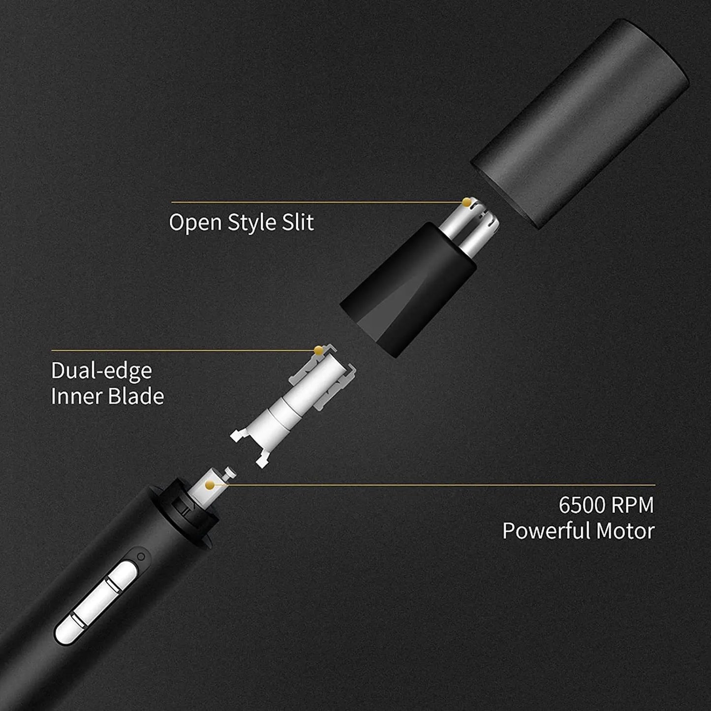3-in-1 Electric Nose Hair Trimmer – USB Rechargeable Eyebrow & Facial Hair Remover (Aluminum Body)