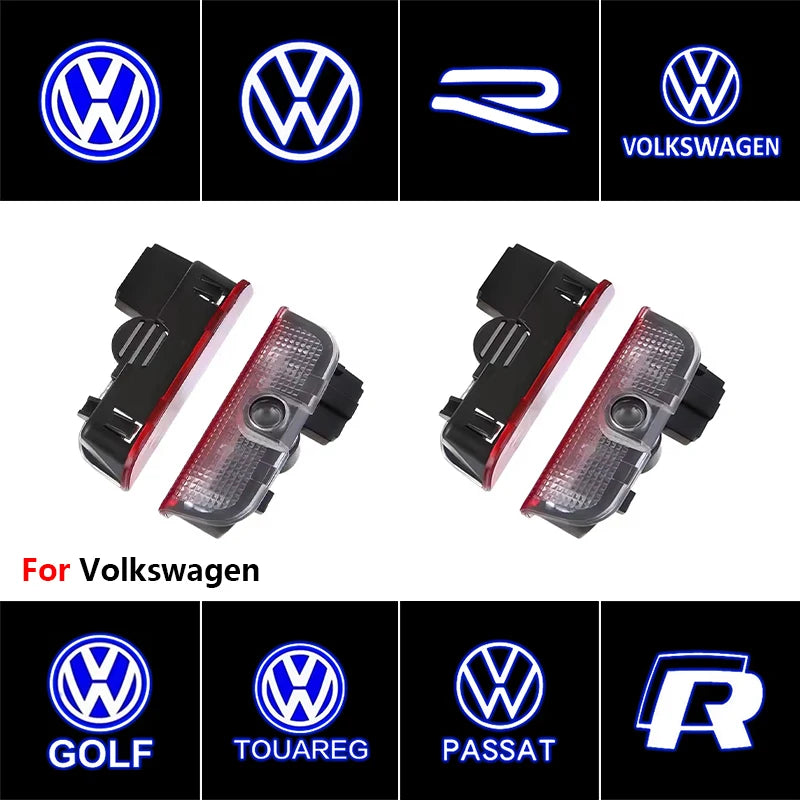 2PCS LED Door Logo Projector Lights for VW Golf, Passat, Jetta & Touareg | Plug & Play