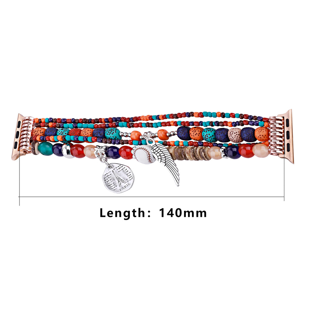 Handmade Beaded Bracelet Strap for Apple Watch Series 11, 10 & Ultra – Women’s Retro Band, 40–49mm