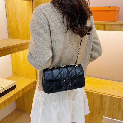 Quilted Stitch Chain Shoulder Crossbody Top Handle Bag Women Fashion Trendy Hobo Handbag Hot Selling