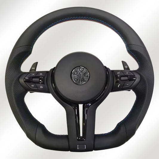 For BMW F30 F20 F48 M3 F80 F25 E90 E87 X5 E70 F01 F10 Steering Wheel Black Perforated Leather Sport Upgrade Modify Accessories