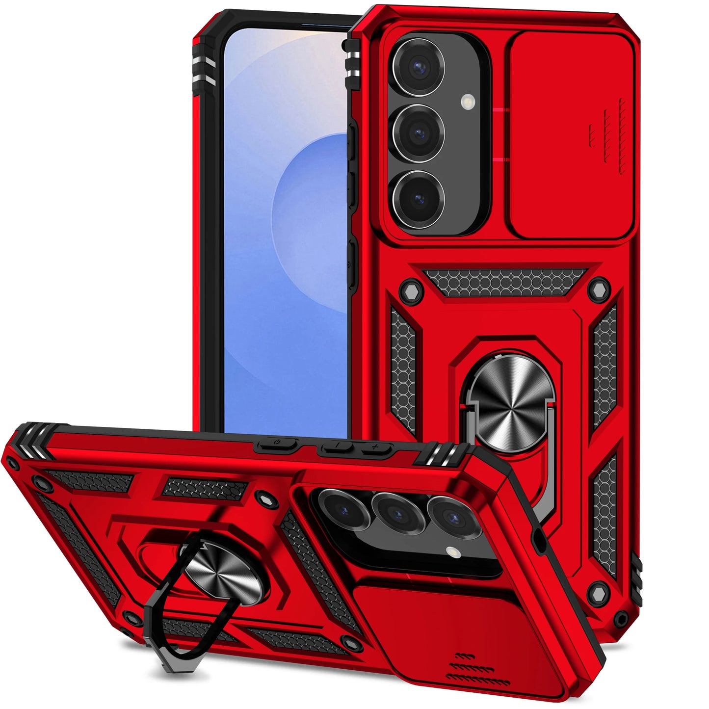 Armor Case For Samsung Galaxy S25 FE S25Edge A17 A07 A56 A26 A36 A16 A06 S25FE Coque Ring Holder Shockproof Lens Protect Cover