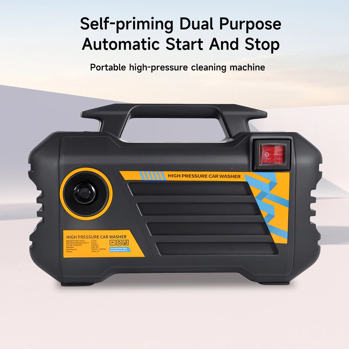 3000W High Pressure Washer – Portable Power Cleaner with Adjustable Water Pressure