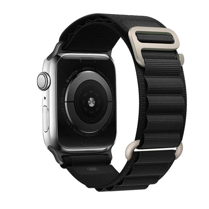 Nylon Alpine Strap for Apple Watch – Adjustable Sport Band (40–49mm, Ultra & Series Compatible)