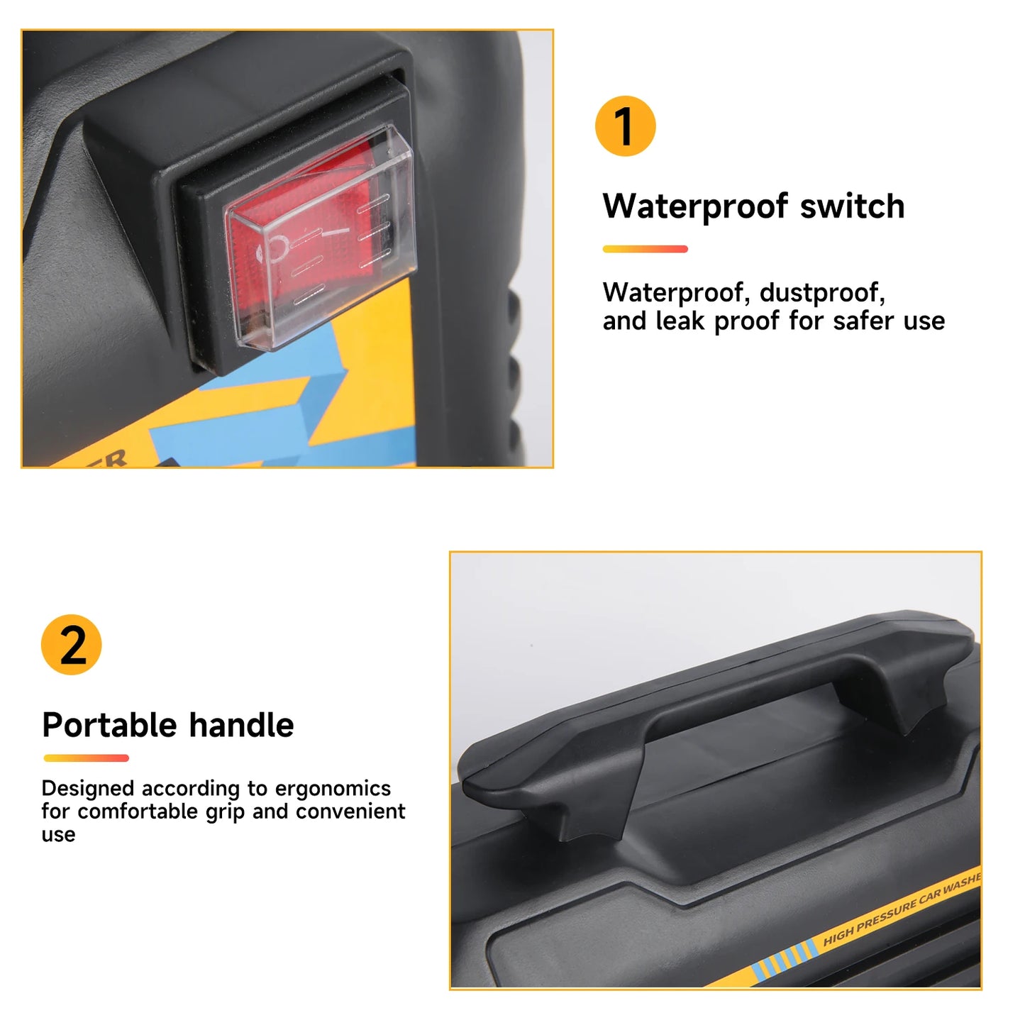 3000W High Pressure Washer – Portable Power Cleaner with Adjustable Water Pressure