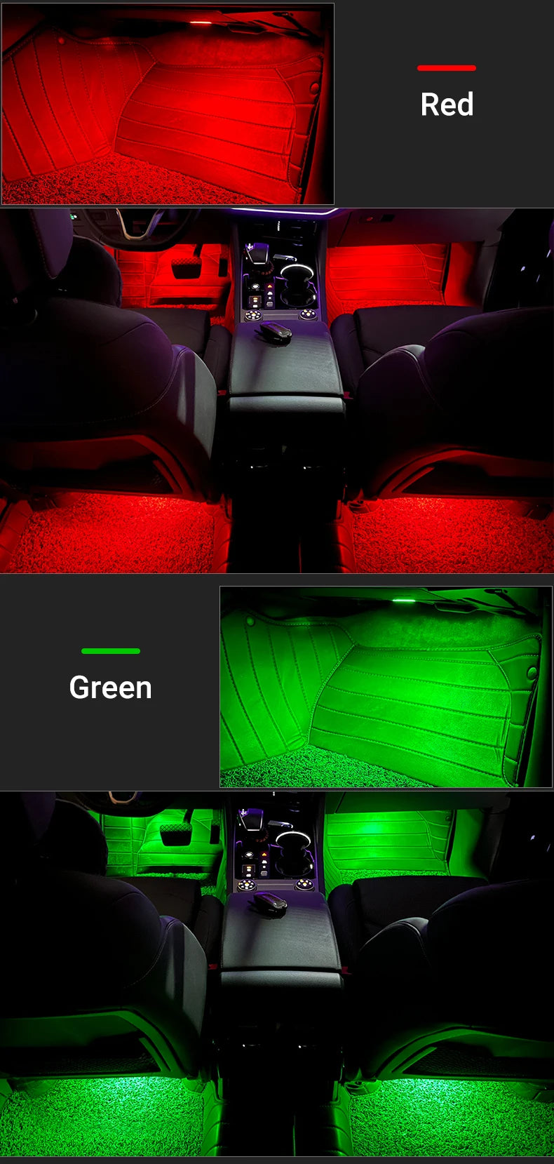 Car Interior Ambient LED Lights Kit (Footwell Lighting)