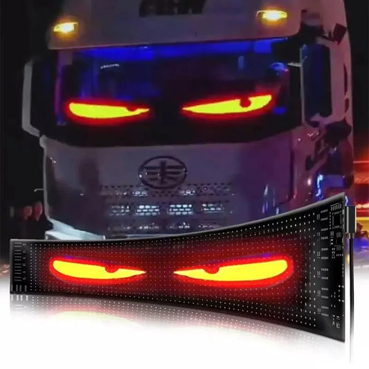 Devil Eye LED Pixel Panel Light – Remote Control Scrolling Display for Car & Truck 12V/24V