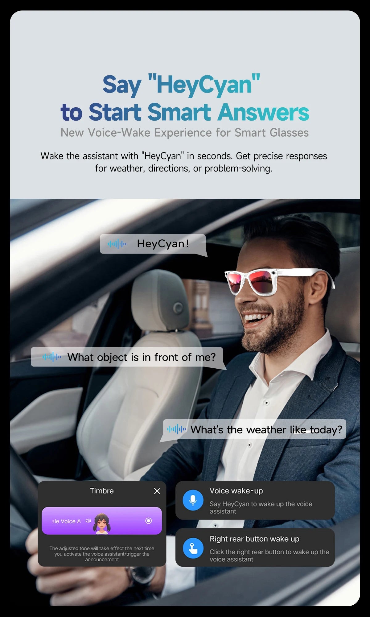 AI Smart Camera Glasses – Photo/Video Recording, Translation & Call Sunglasses (Waterproof)