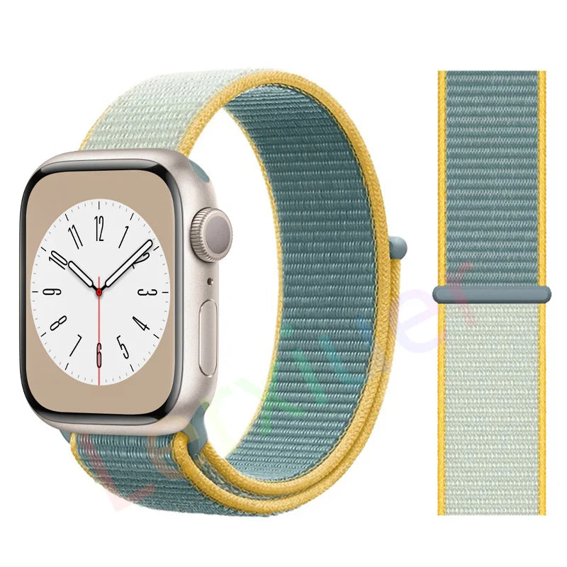 Nylon Loop Strap for Apple Watch Band 46mm 44mm 40mm 42mm 45mm 41mm 49mm 44 mm Bracelet iWatch Series Ultra 2 11 10 9 SE 7 6 5 4