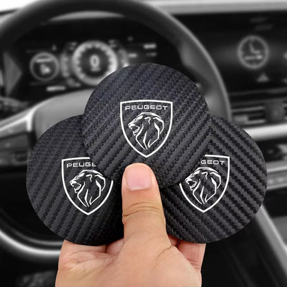 2Pcs Car coaster water anti slip pad silicone waterproof interior accessories For New Peugeot 206 208 207 3008 308 2008 107 508