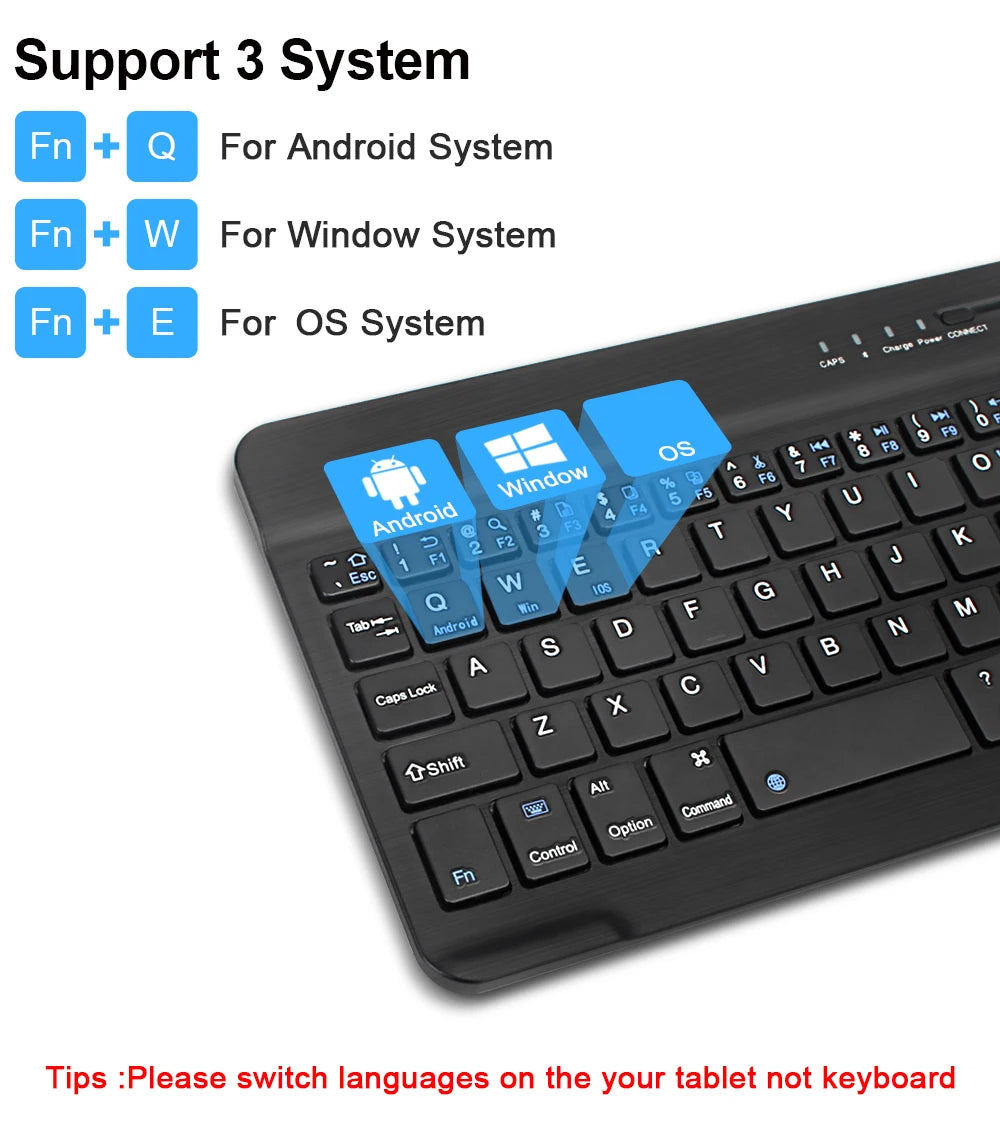 Mini Bluetooth Wireless Keyboard – Rechargeable for Laptop, Tablet & Phone (iOS/Android/Windows)
