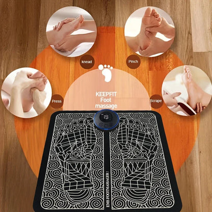 Electric USB Foot Massage Mat – Acupressure Massager with 8 Modes & 19 Intensity Levels
