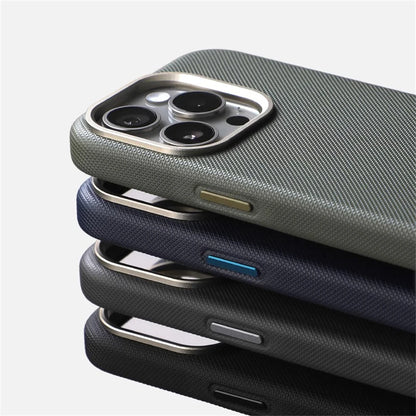 Luxury Alloy Lens Frame Leather Magnetic Case – MagSafe Compatible for iPhone 17/16/15/14/13 Pro Max
