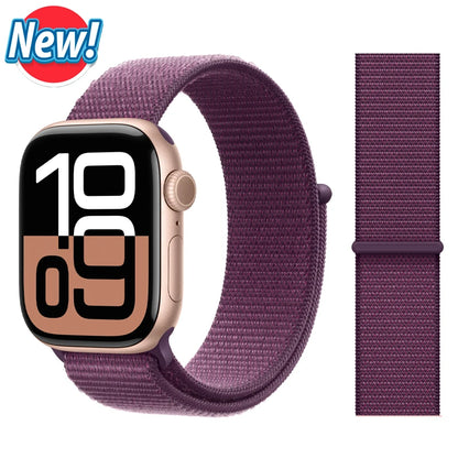 Nylon Loop Strap for Apple Watch Band 46mm 44mm 40mm 42mm 45mm 41mm 49mm 44 mm Bracelet iWatch Series Ultra 2 11 10 9 SE 7 6 5 4