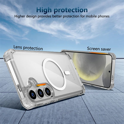 Shockproof Armor Transparent Case For Samsung Galaxy S26 S25 S24 S23 S22 Note 20 Ultra Plus FE S24FE S23FE Magsafe Charge Cover